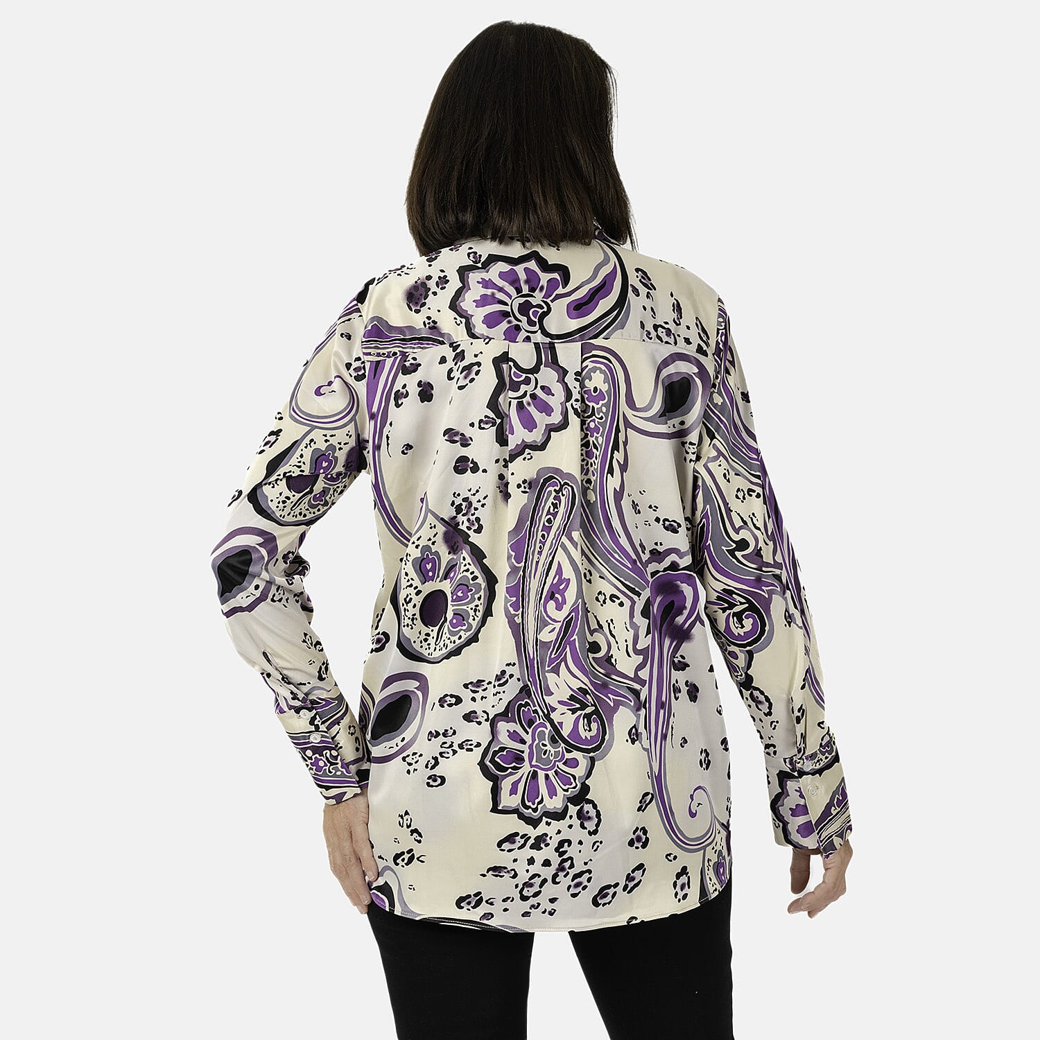 Emily Printed Shirt (Size 12) - Purple