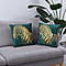Set of 2 - Giraffe Pattern Velvet Cushion Cover (Size 45 Cm) - Green & Gold