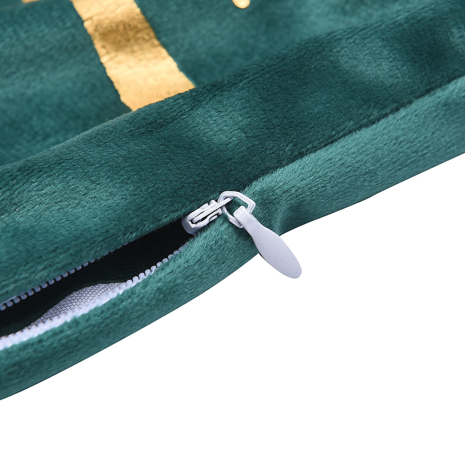 Set of 2 - Giraffe Pattern Velvet Cushion Cover (Size 45 Cm) - Green & Gold