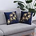 Set of 2 - Ginkgo Leaves Pattern Velvet Cushion Cover (Size 45 Cm) - Navy & Gold