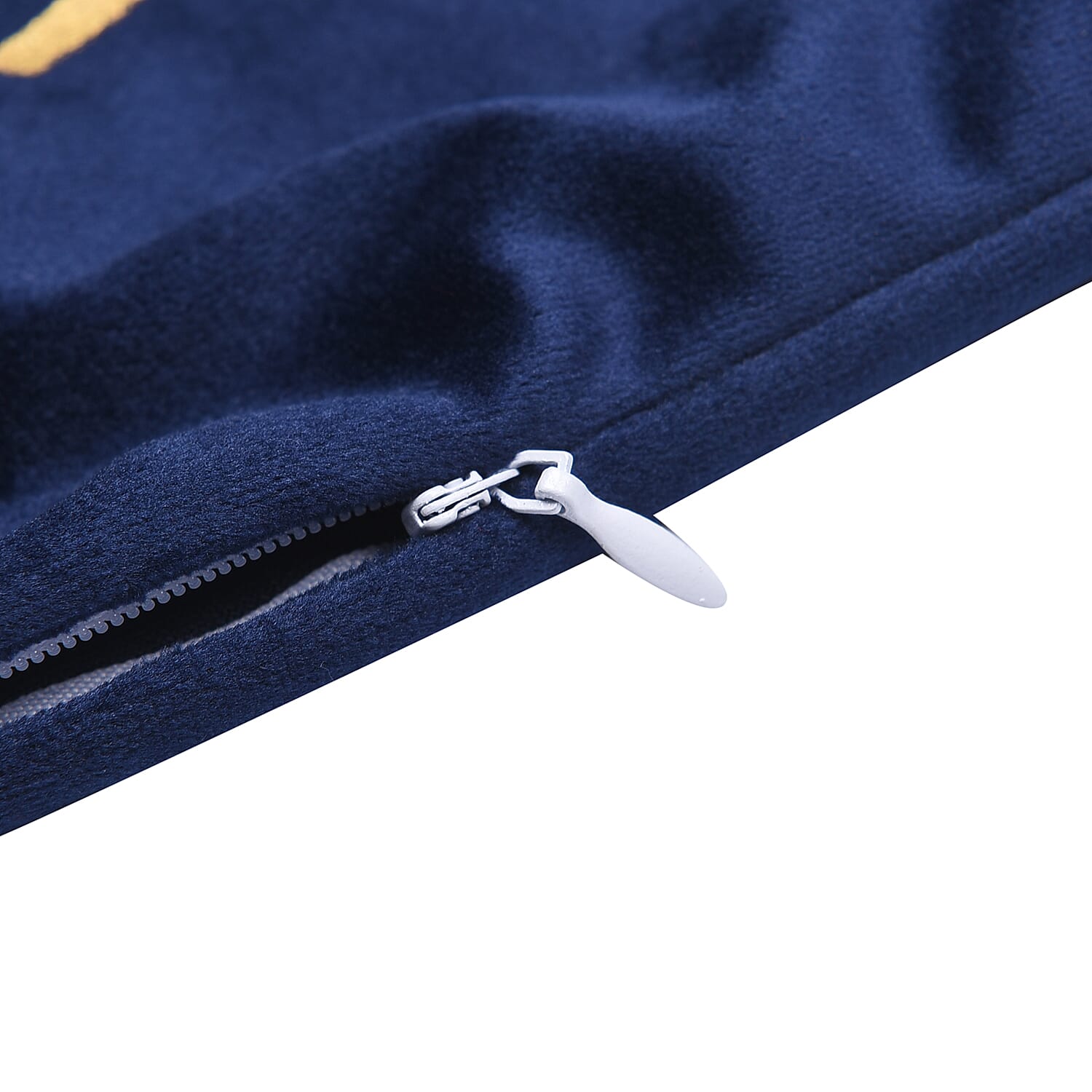 Set of 2 - Ginkgo Leaves Pattern Velvet Cushion Cover (Size 45 Cm) - Navy & Gold