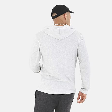 Brave Soul Pack of 3 Mens 100% Cotton Kangaroo Pocket Sweatshirt with Hood (Size M) - Ecru, Blue - Sage