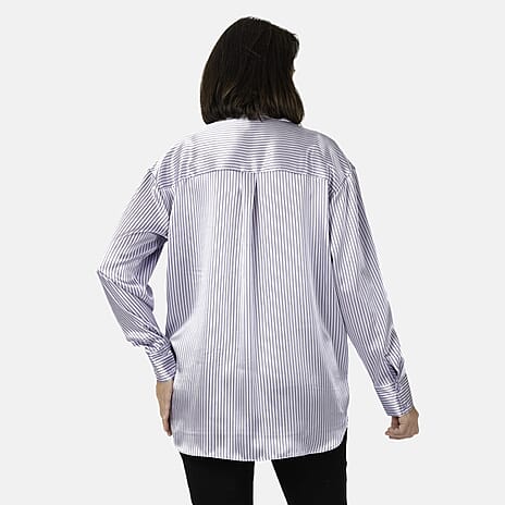 Emily satin stripe Shirt - Lilac (Size - 10)
