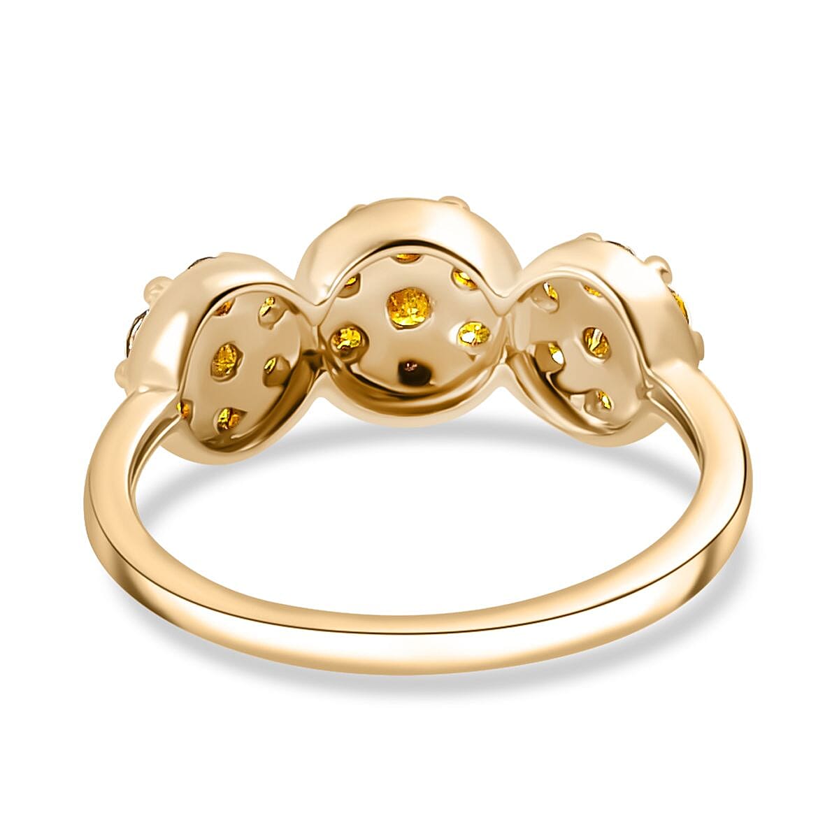 SGL CERTIFIED  Natural Yellow Diamond Ring in 9K Yellow Gold 0.75 Ct