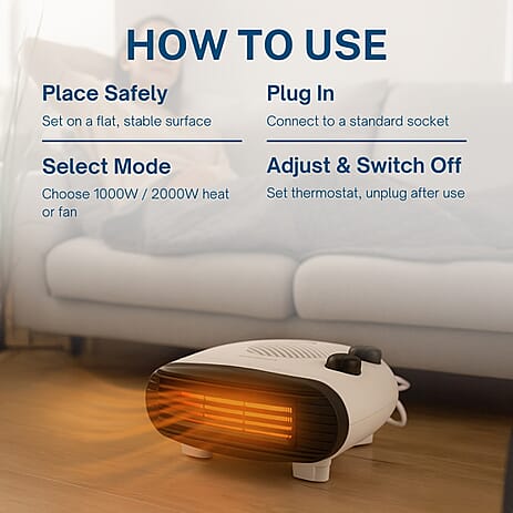 THE SEASON SPECIAL DEAL - Homesmart 2 in 1 Heater Fan with 2 Heat Settings (1800W - 2000W) - White