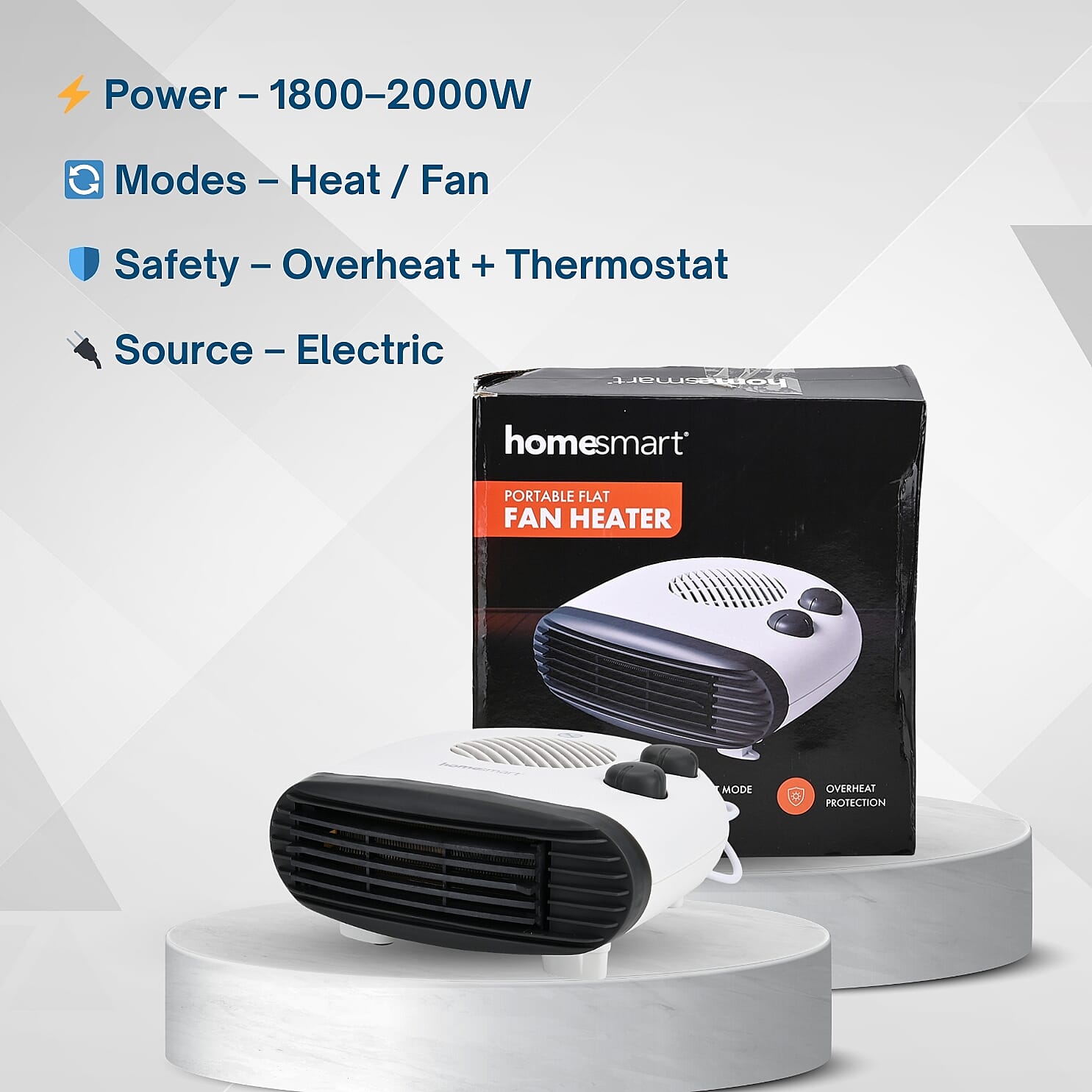 THE SEASON SPECIAL DEAL - Homesmart 2 in 1 Heater Fan with 2 Heat Settings (1000W - 2000W) - White