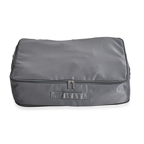 Satin Compressed Storage Bag with Zipper (52x42x30 cm) - Grey