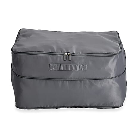Satin Compressed Storage Bag with Zipper (52x42x30 cm) - Grey