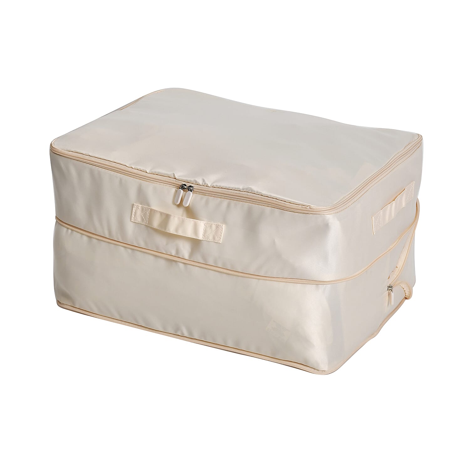Satin Compressed Storage Bag with Zipper (Size 52x42x30 cm) - Apricot Pink Satin Compressed Storage Bag with Zipper (Size 52x42x30 cm) - Apricot Pink