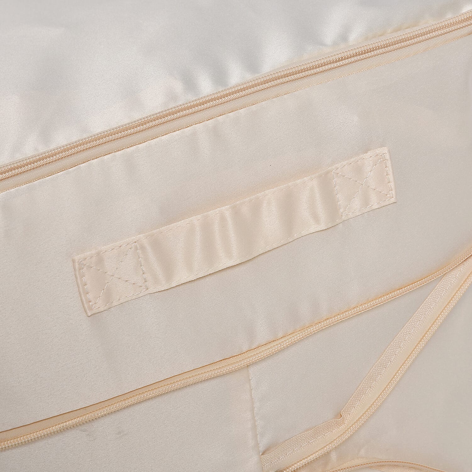 Satin Compressed Storage Bag with Zipper (Size 52x42x30 cm) - Apricot Pink Satin Compressed Storage Bag with Zipper (Size 52x42x30 cm) - Apricot Pink