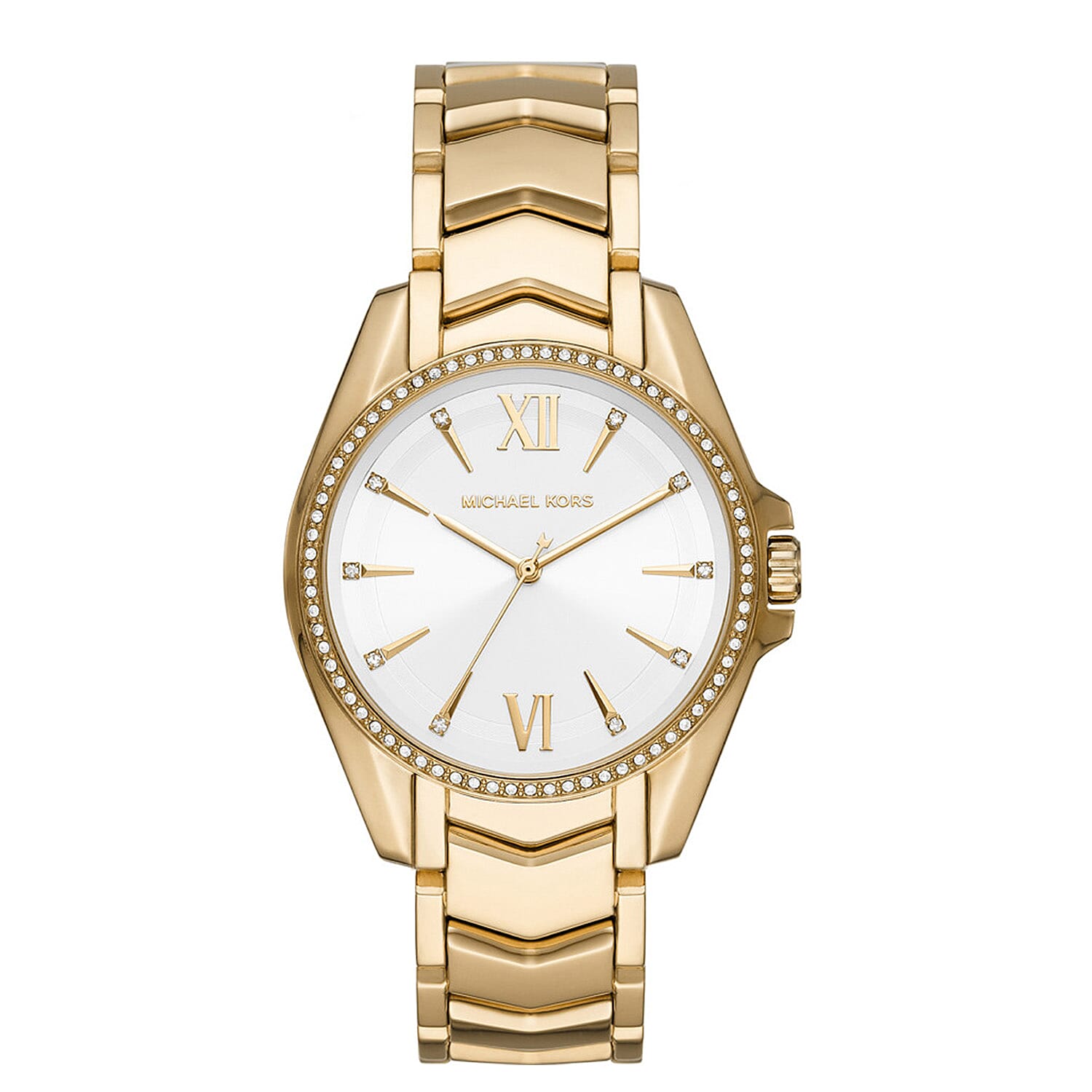 Michael Kors Whitney Quartz Movt. 5ATM WR Ladies Watch with  Stainless Steel Chain Strap in  Gold Tone