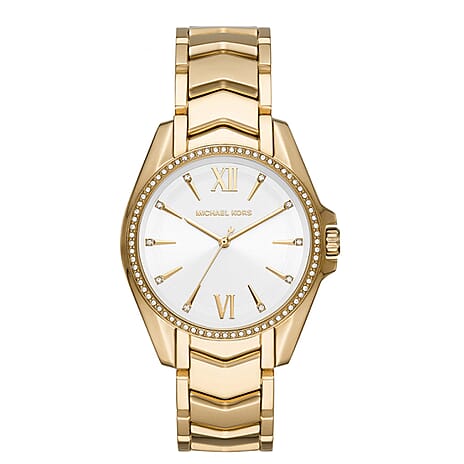 Michael Kors Whitney Quartz Movt. 5ATM WR Ladies Watch with  Stainless Steel Chain Strap in  Gold Tone