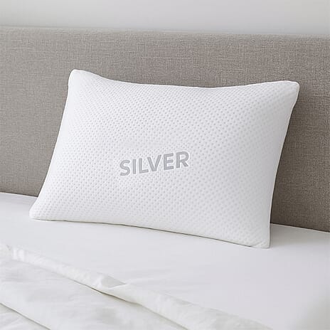 Adormo Silver Pillow (Size 60x40x12 cm) - White