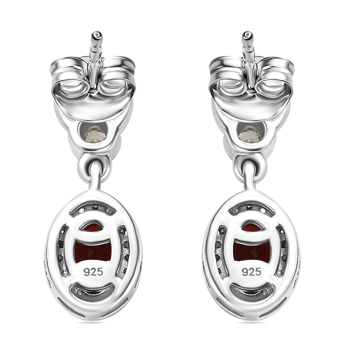 Salamanca Fire Opal, Peridot & White Zircon Dangling Earring in Rhodium Overlay Sterling Silver 1.90 ct