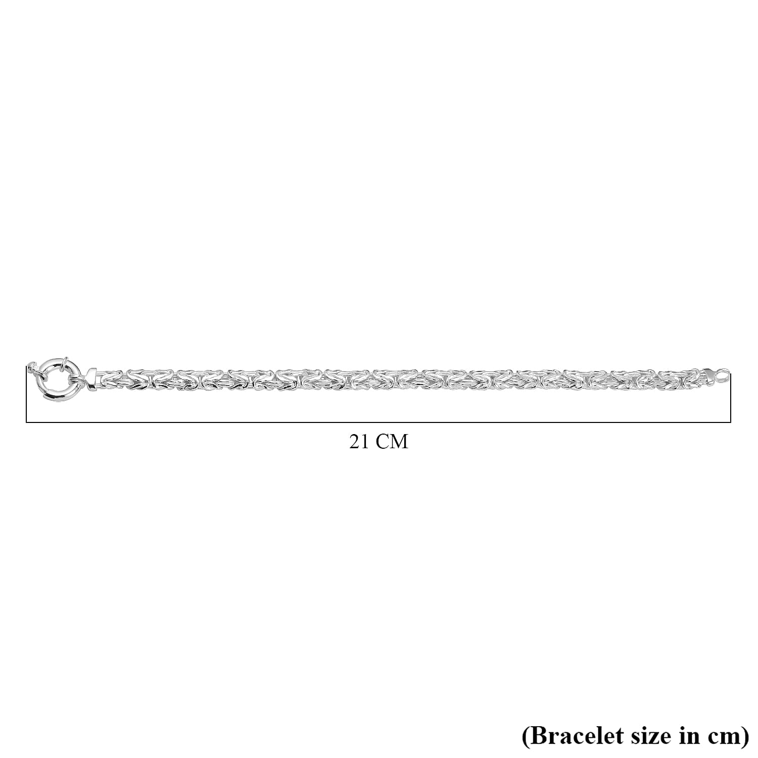 Close out - Handmade Byzantine Bracelet (Size - 7.5) with Senorita Clasp in Rhodium Overlay Sterling Silver, Silver Wt. 9.20 Gms.