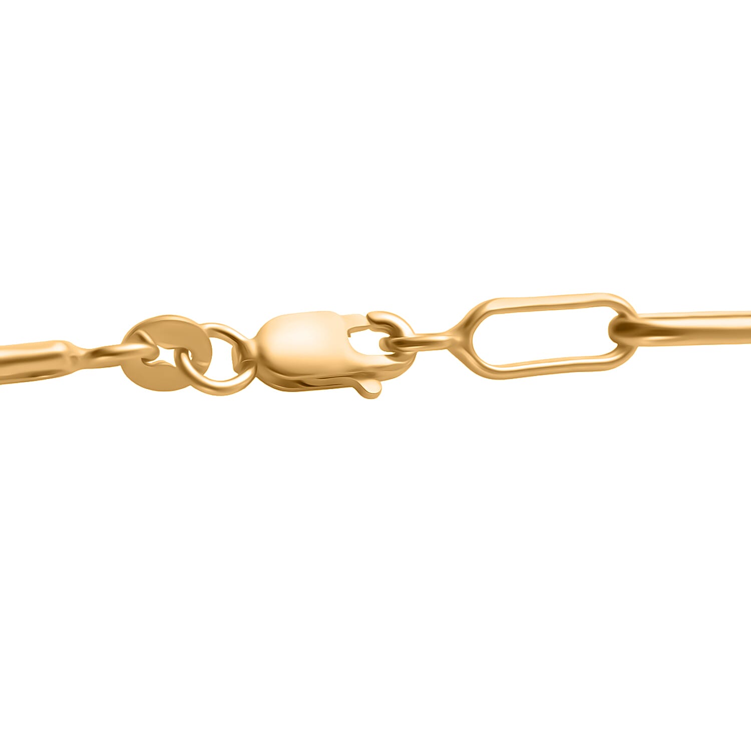 Italian Mega Closeout - 9K Yellow Gold Broad PAPERCLIP Bracelet (Size - 7.5)