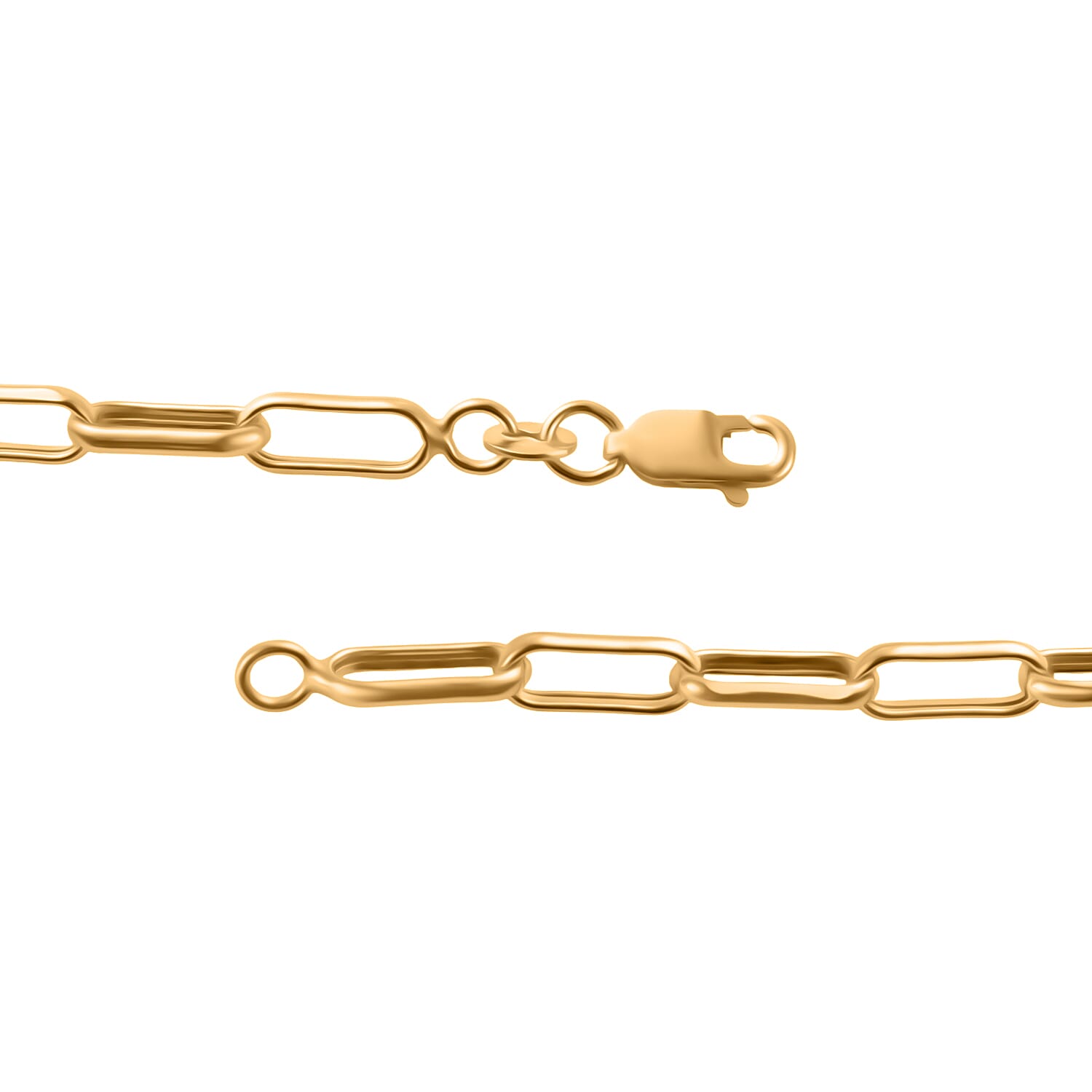 Italian Mega Closeout - 9K Yellow Gold Broad PAPERCLIP Bracelet (Size - 7.5)
