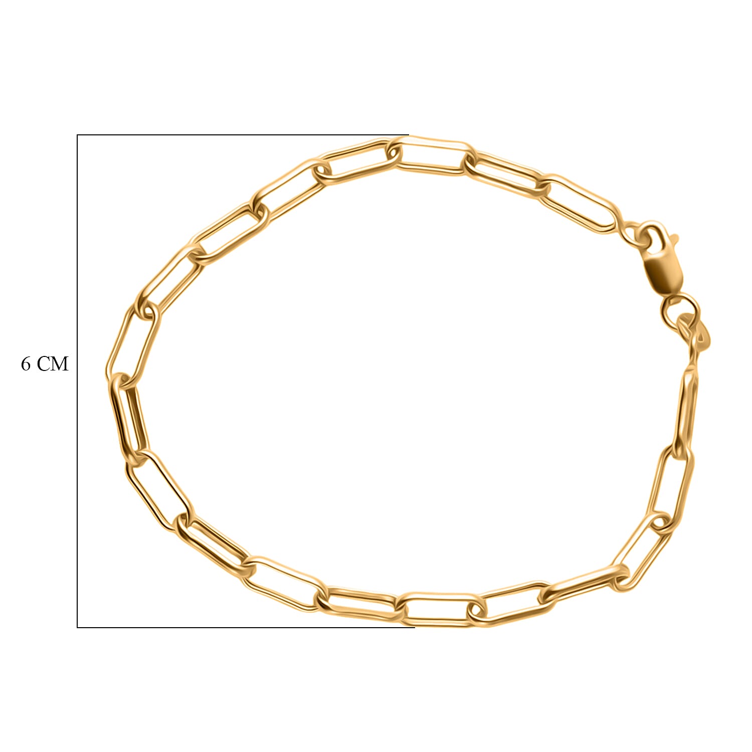 Italian Mega Closeout - 9K Yellow Gold Broad PAPERCLIP Bracelet (Size - 7.5)