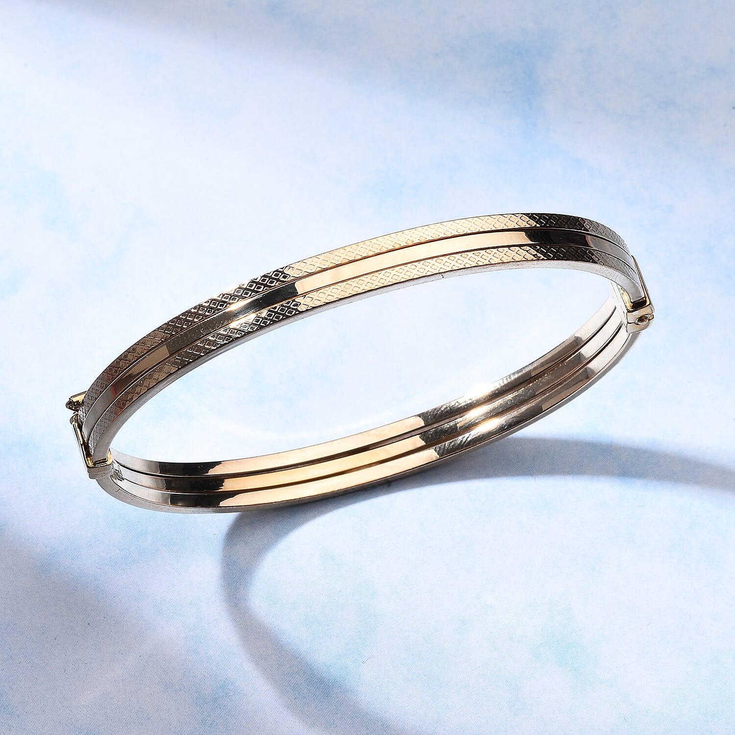 Designer Inspired Closeout - 9K Yellow Gold 3 Row Bangle  Gold Wt. 6.00 Gms