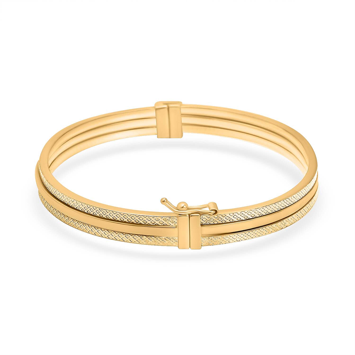 Designer Inspired Closeout - 9K Yellow Gold 3 Row Bangle  Gold Wt. 6.00 Gms