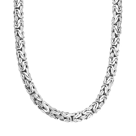 One Time Closeout Deal - Byzantine Necklace (Size - 20) with Senorita Clasp in Rhodium Overlay Sterling Silver, Silver Wt. 22.80 Gms.