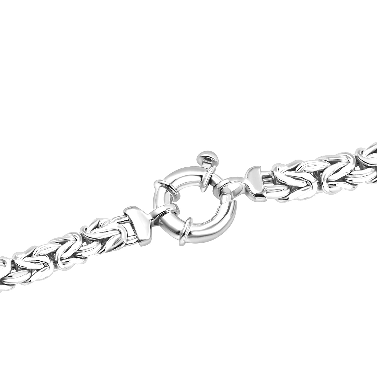 One Time Closeout Deal - Byzantine Necklace (Size - 20) with Senorita Clasp in Rhodium Overlay Sterling Silver, 22.80 Gms