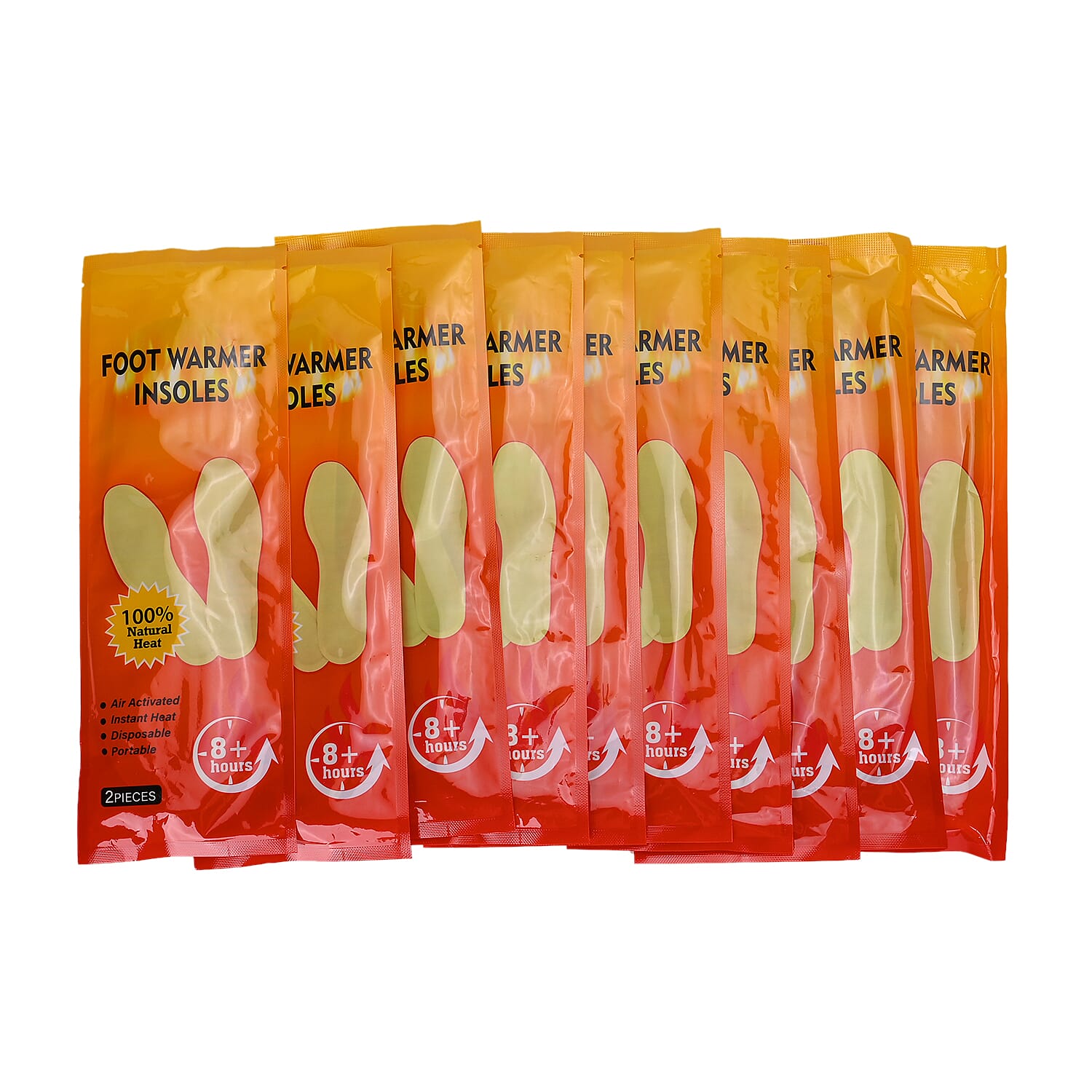 Set of 10 Foot Warmer Insoles (10 Pairs) - Size 3-4
