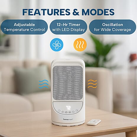 Homesmart 2 in 1 PTC Heater (Power 750W-1500W) - White