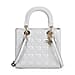 Quilted Lattice Pattern Genuine Leather Crossbody Bag