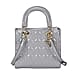 Quilted Lattice Pattern Genuine Leather Crossbody Bag