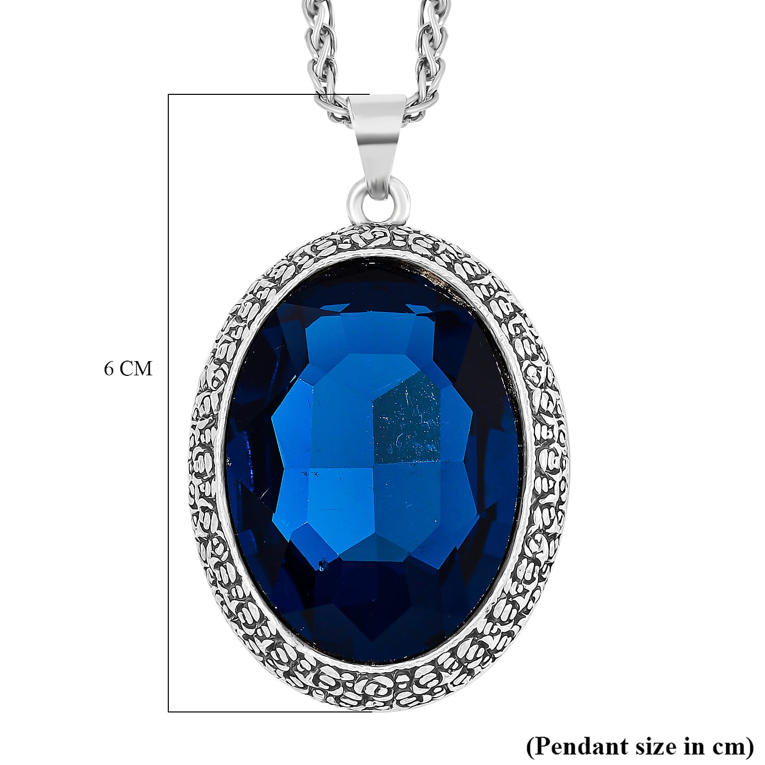 Crystal Pendant with Chain (Size - 29.5+2 Ext)