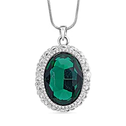Austrian Blue Crystal Pendant with Chain (Size - 29.5-2 Ext)