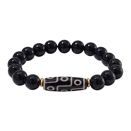 Black Agate Nine Eyed Dzi Bracelet 140.00 ct