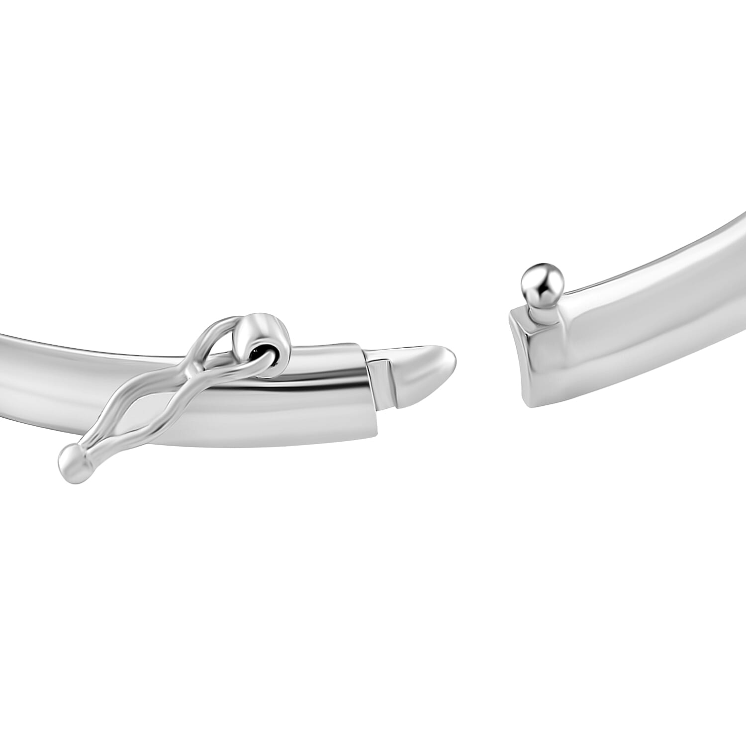 Lucy Q Filigree Collection Rhodium Overlay Sterling Silver Filigree Bangle (Size - 8) Silver Wt. 20.00 Gms.