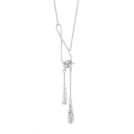 Lucy Q Rhodium Overlay Sterling Silver Infinity Necklace