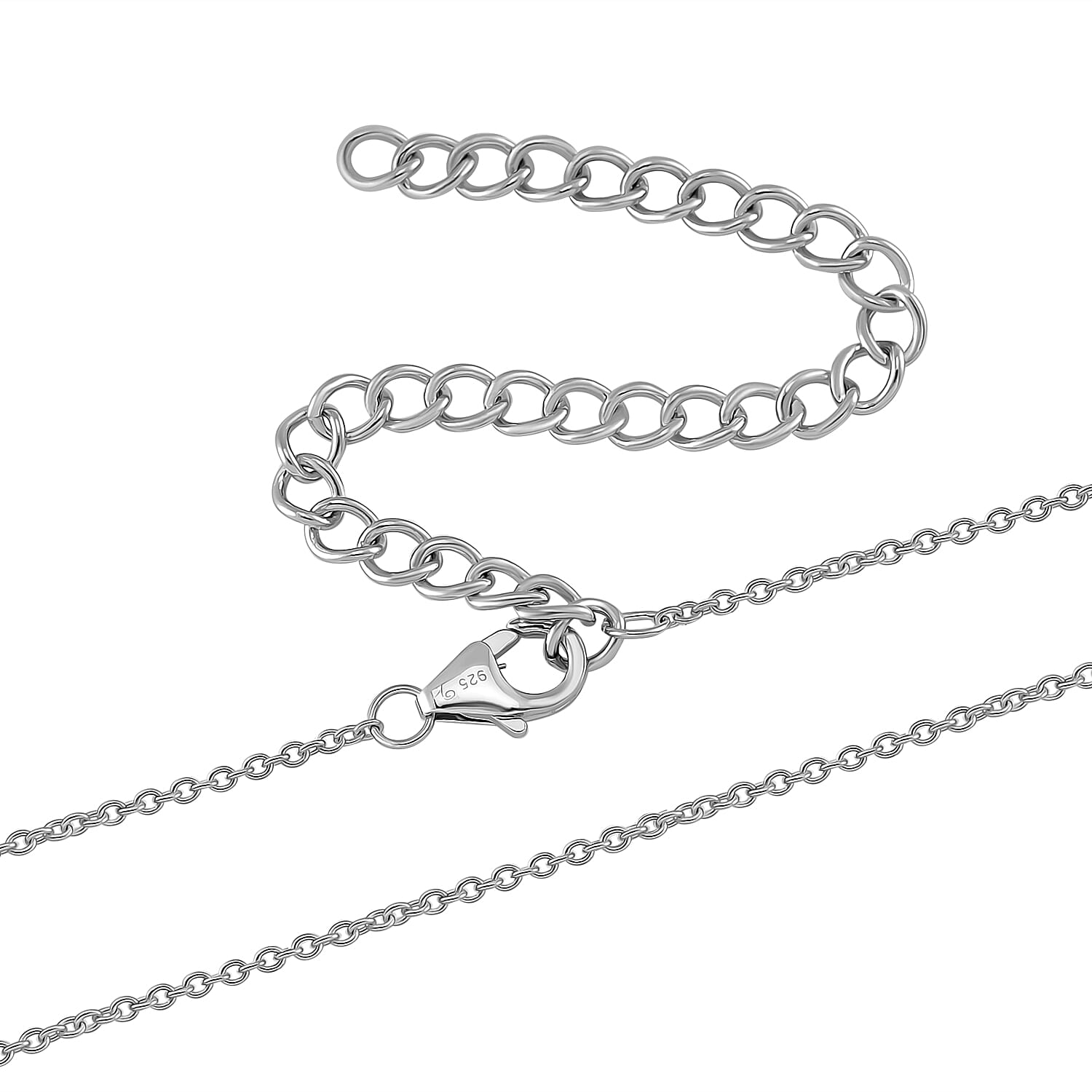 LucyQ Drip Collection - Rhodium Overlay Sterling Silver Necklace (Size - 17-3), Silver Wt. 8.00 Gms