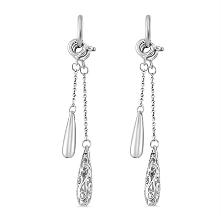 Lucy Q Rhodium Overlay Sterling Silver Hoop Earrings