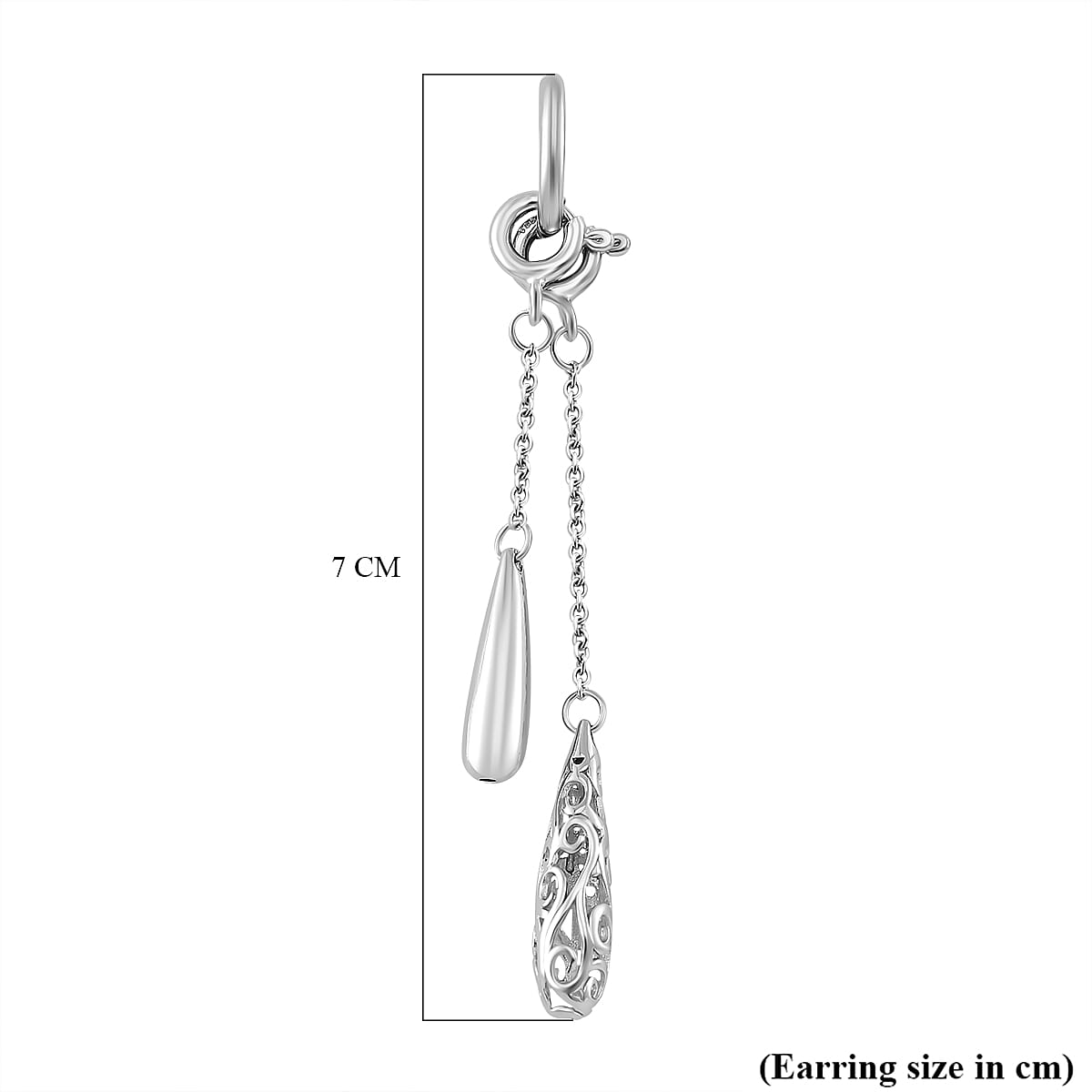 Brand New - Lucy Q Rhodium Overlay Sterling Silver Hoop Earring, Silver Wt. 7.5 Gms