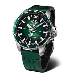 VOSTOK EUROPE Rocket N1 Automatic Movt. 20ATM WR Mens Watch with Green Leather Strap