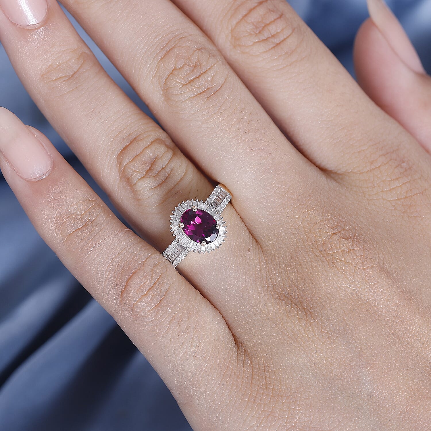 9K Yellow Gold AAA Natural Ember Garnet & White Diamond Ring 1.90 Ct