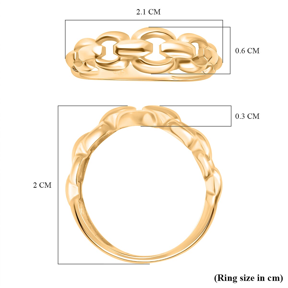 JCK Vegas Closeout Deal - 9K Yellow Gold Mariner Link Ring