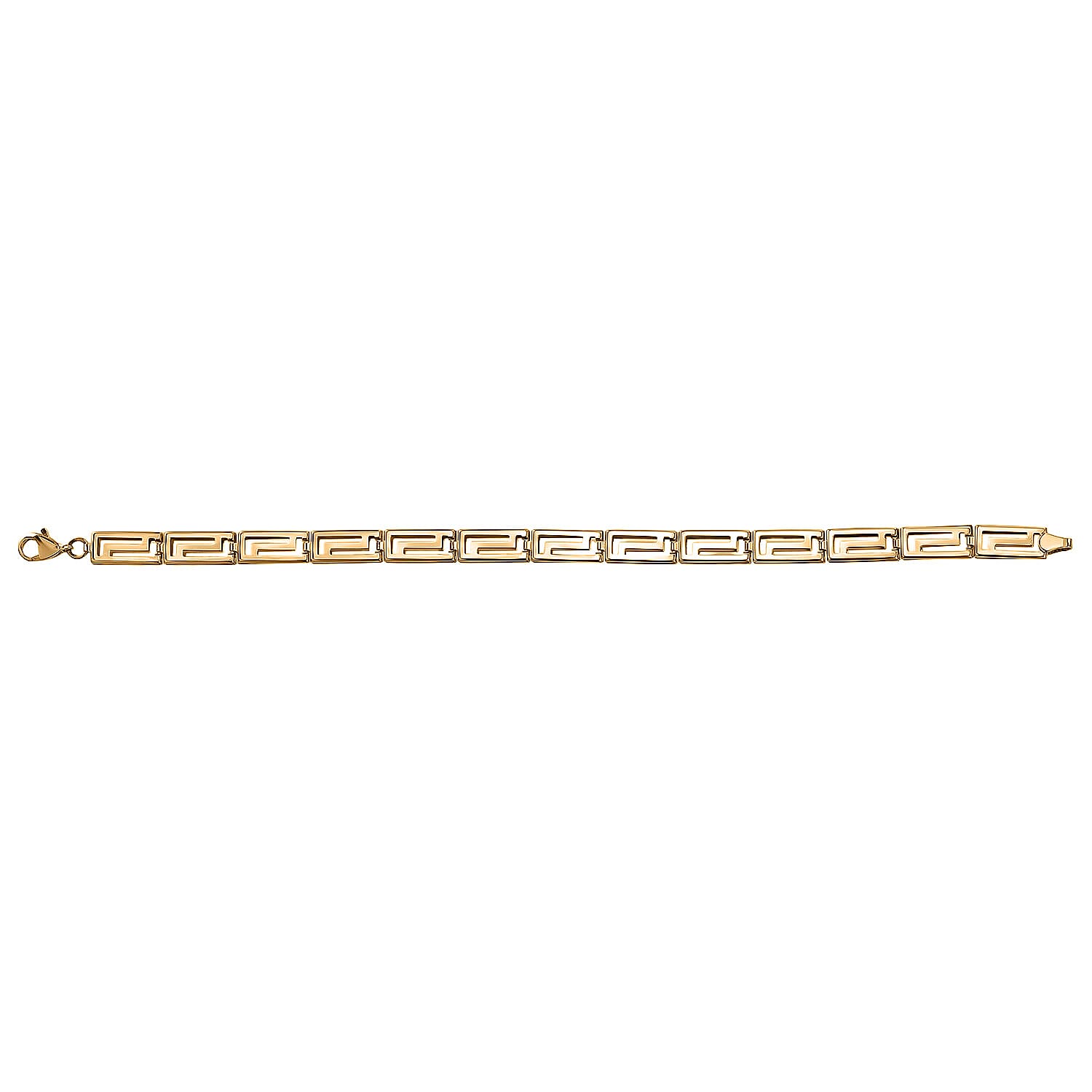 JCK Vegas Showstopper - 9K Yellow Gold Greek Key Bracelet With Lobster Clasp (Size - 7.5).