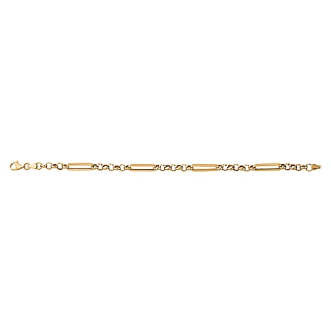 9k Yellow Gold Figaro Bracelet With Lobster Clasp (Size - 7.5). Gold Wt 3.40 Gms