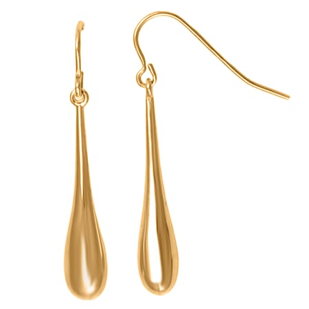 Brand New Arrival - Italian Closeut Deal - 9K Yellow Gold With Large Teardrop Hook Earrings