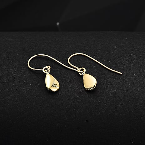 Hatton Garden Deal-9K Yellow Gold Drop Hook Earrings