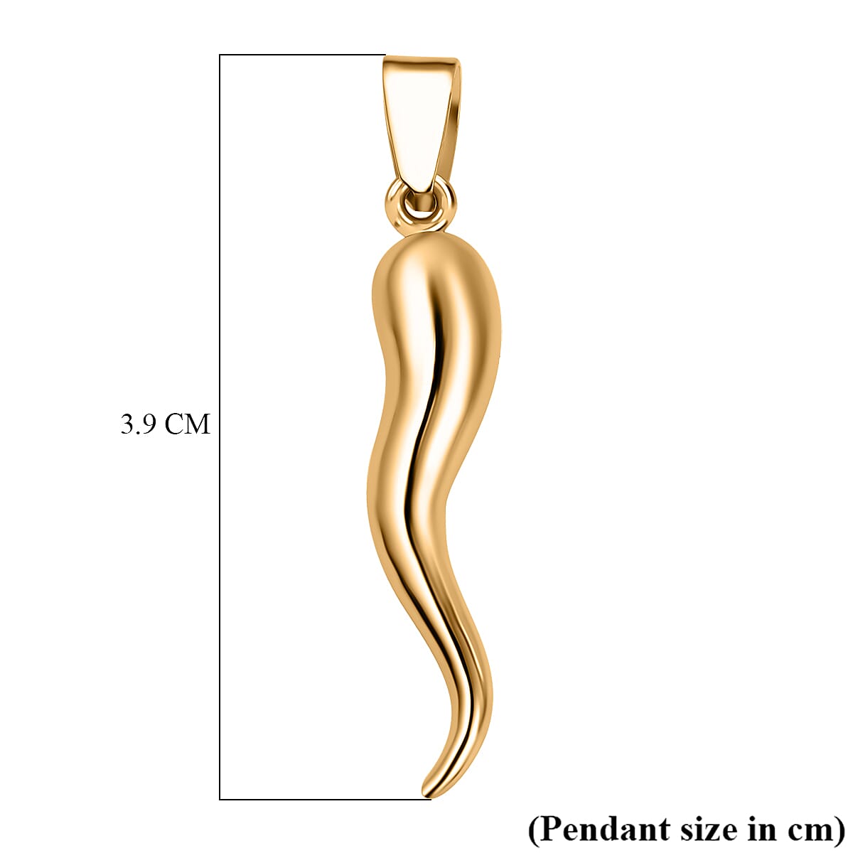 GP Collection 9K Yellow Gold Iconic Chili Pendant