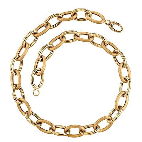 One Time Opportunity --Vicenza Showcase Closeout-  9K Oval Textured Yellow Gold Necklace With Clasp (Size - 20) 31.01 Grams
