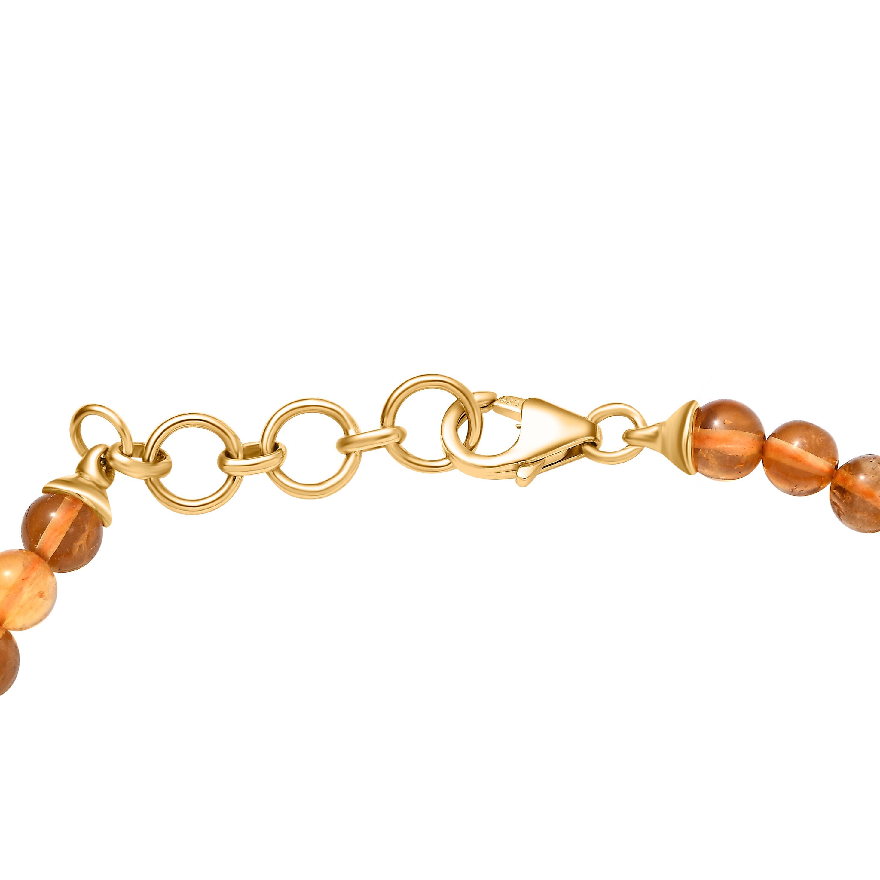 GP Tiger Totem Collection - Citrine & Black Spinel Tiger Head Bracelet (Size 7) in 18K Vermeil Yellow Gold Plated Sterlng Silver 36.66 Ct.