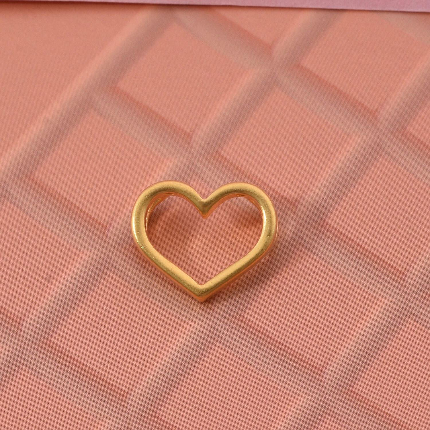 24k Yellow Gold (99.9% Pure) Broad Open Heart Pendant- Limited Stock