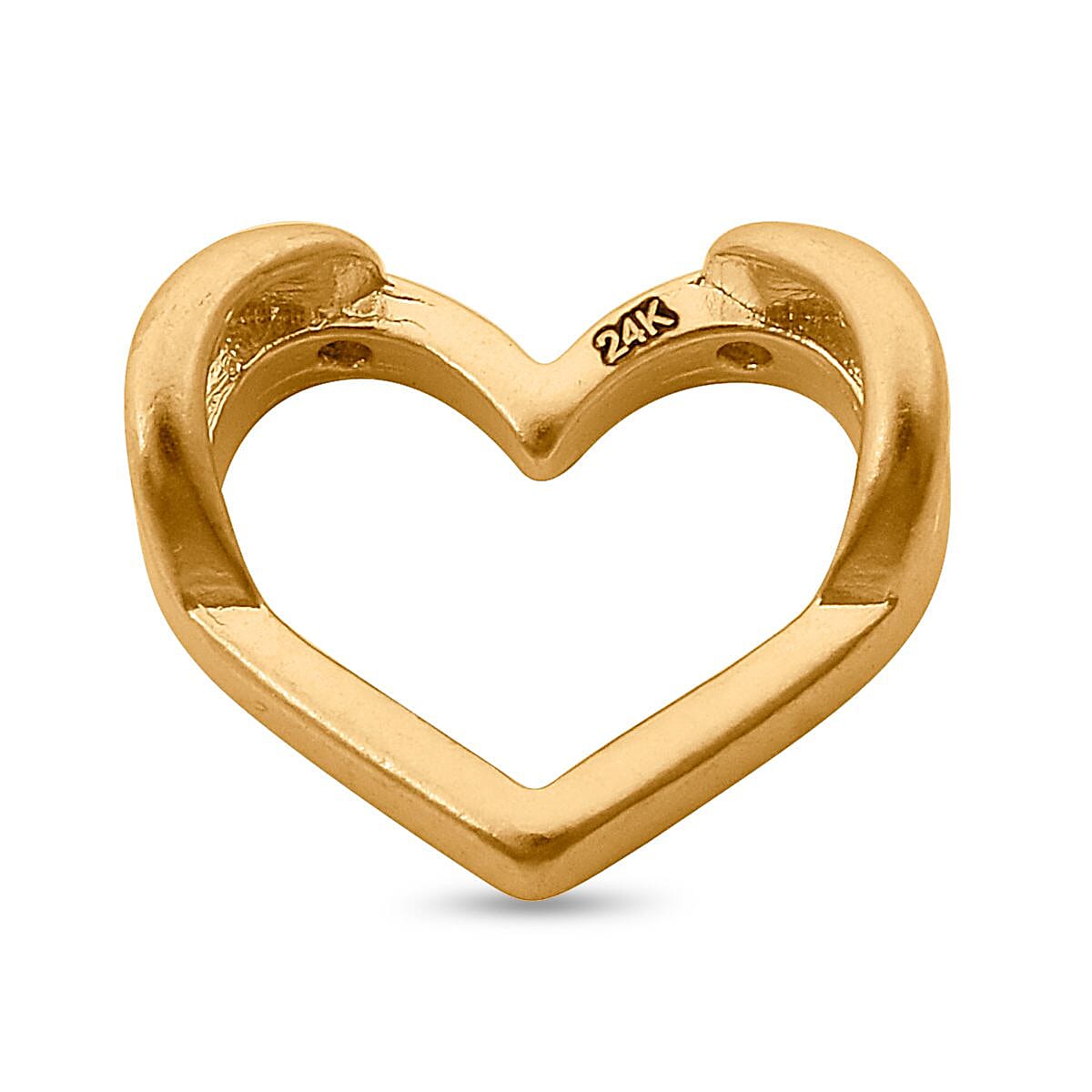 24k Yellow Gold (99.9% Pure) Broad Open Heart Pendant- Limited Stock